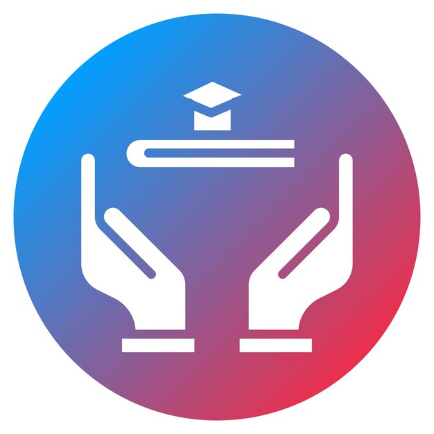 Imagen vectorial de icono de apoyo a la educación Se puede utilizar para la caridad