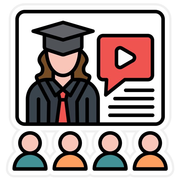 Imagen vectorial del icono de aprendizaje a distancia Se puede utilizar para la educación en línea