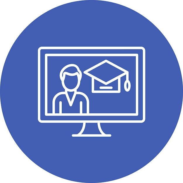 Imagen vectorial del icono de aprendizaje a distancia Se puede utilizar para la formación empresarial
