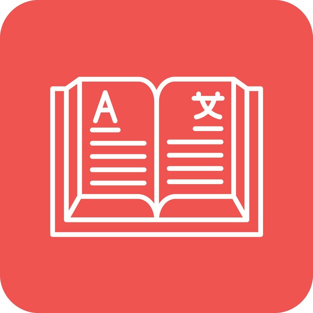 Imagen vectorial del icono de aprendizaje del idioma Se puede utilizar para Back to School