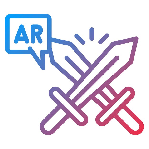 Imagen vectorial del icono de Ar Sword Fight Se puede usar para la realidad aumentada