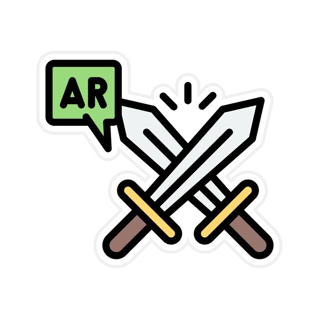 Imagen vectorial del icono de Ar Sword Fight Se puede usar para la realidad aumentada