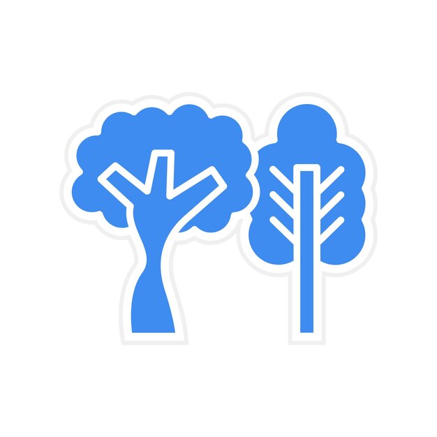 Imagen vectorial de icono de árbol caducifolio Se puede utilizar para estacional