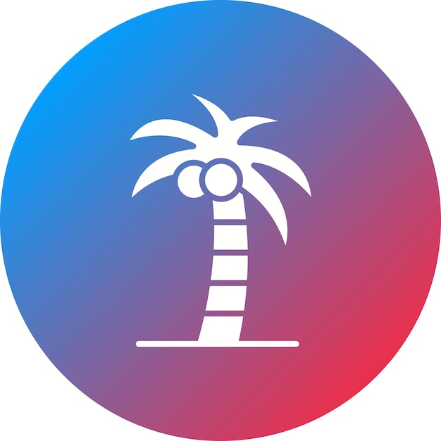 Imagen vectorial del icono del árbol de coco Se puede usar para el verano