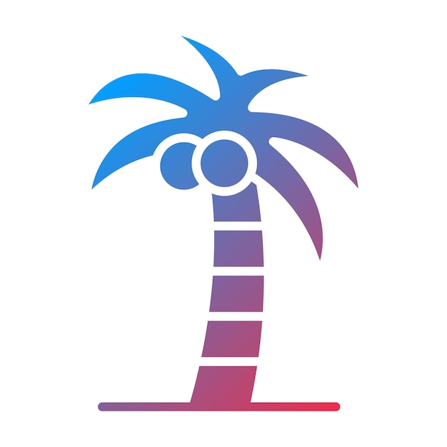 Imagen vectorial del icono del árbol de coco Se puede usar para el verano