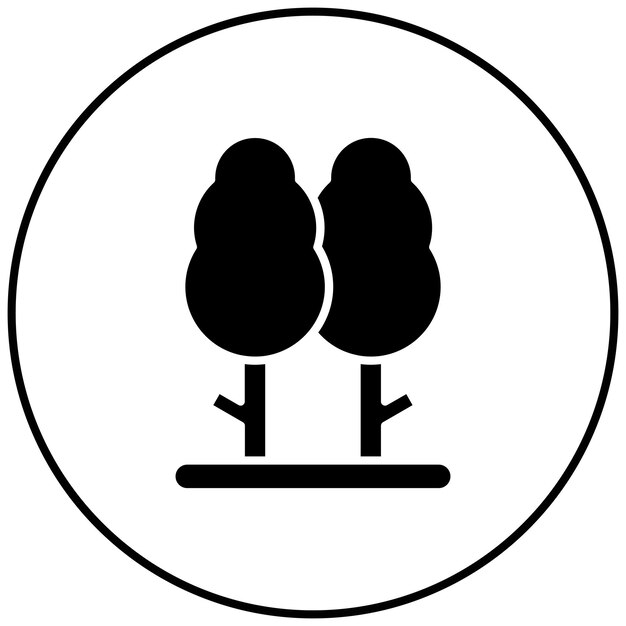 La imagen vectorial del icono del árbol de goma se puede usar para In The Wild