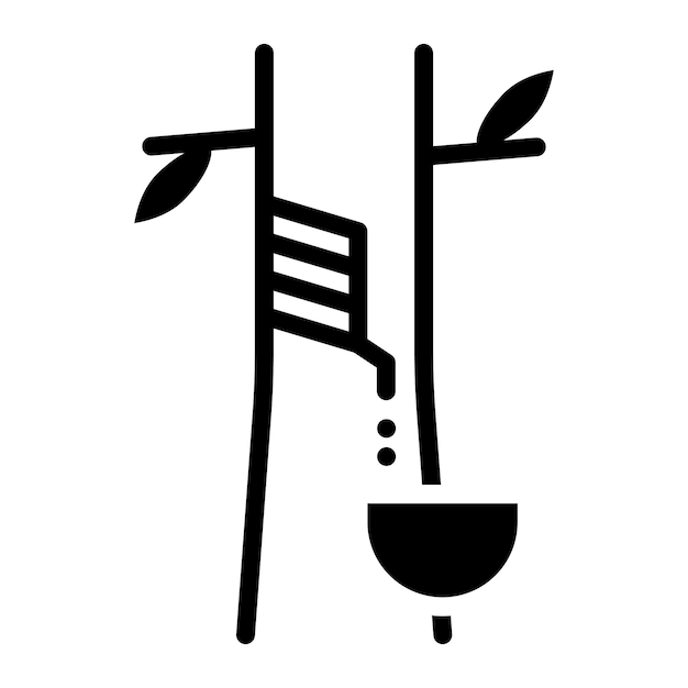 Imagen vectorial del icono del árbol de goma Se puede usar para la selva tropical