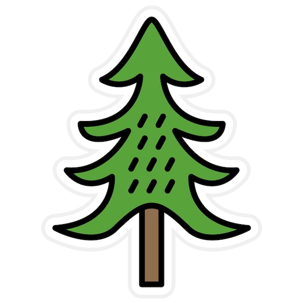 Imagen vectorial de icono de árbol de hoja perenne Se puede usar para estacional