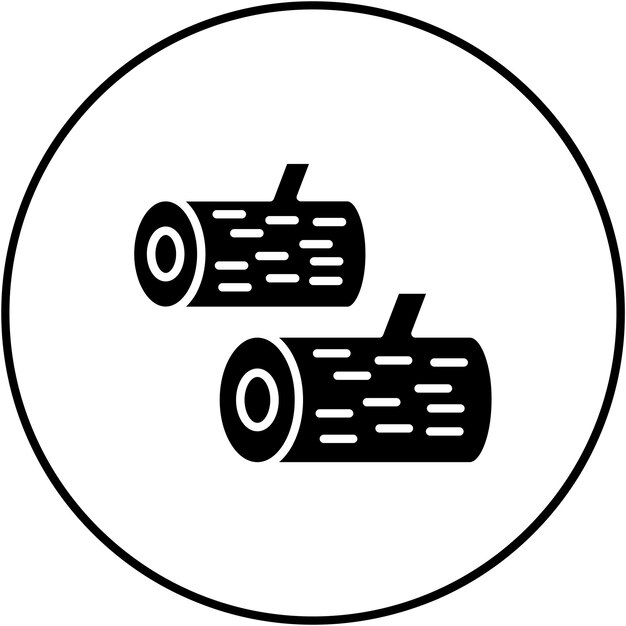 La imagen vectorial del ícono del árbol de registro se puede utilizar para el otoño