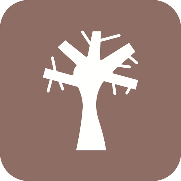Imagen vectorial de icono de árbol seco Se puede usar para otoño