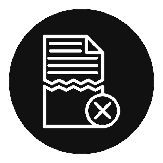 Imagen vectorial de icono de archivo dañado Se puede usar para Corrupción