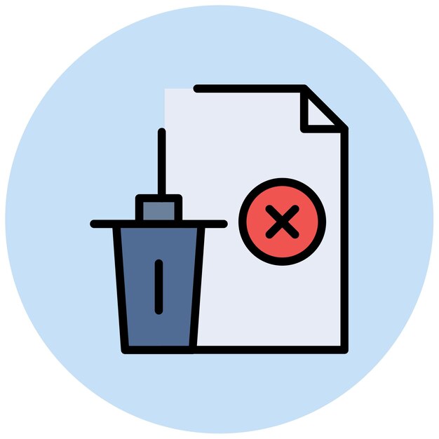 Imagen vectorial de ícono de archivo de eliminación Se puede usar para documentos y archivos