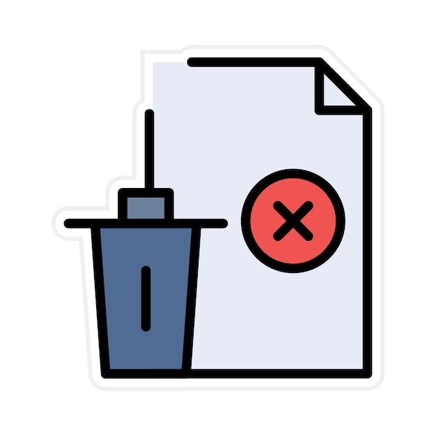 Imagen vectorial de ícono de archivo de eliminación Se puede usar para documentos y archivos