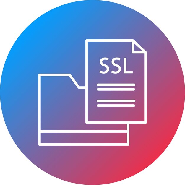 Imagen vectorial de icono de archivo SSL Se puede usar para codificación y desarrollo