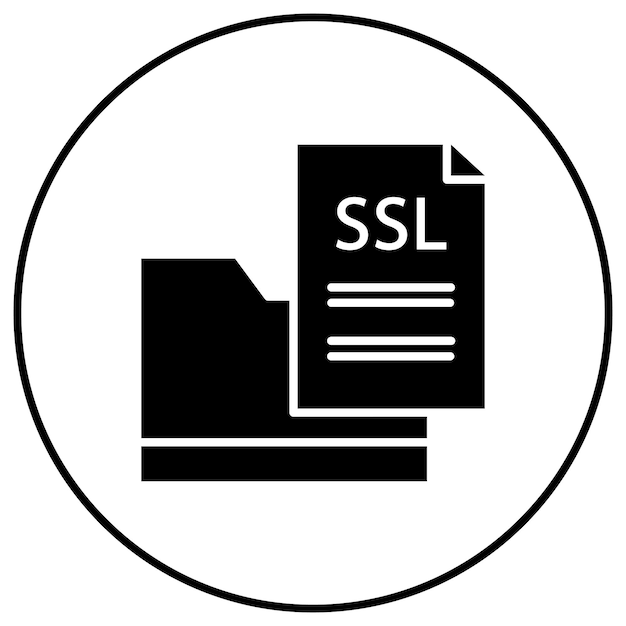 Imagen vectorial de icono de archivo SSL Se puede usar para codificación y desarrollo