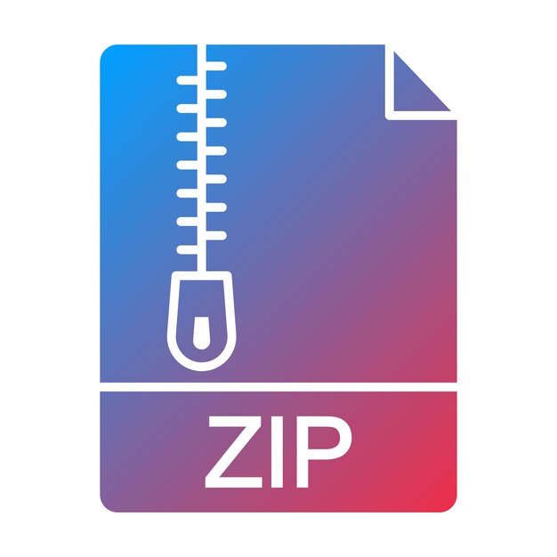 Imagen vectorial de icono de archivo Zip Se puede utilizar para alojamiento web