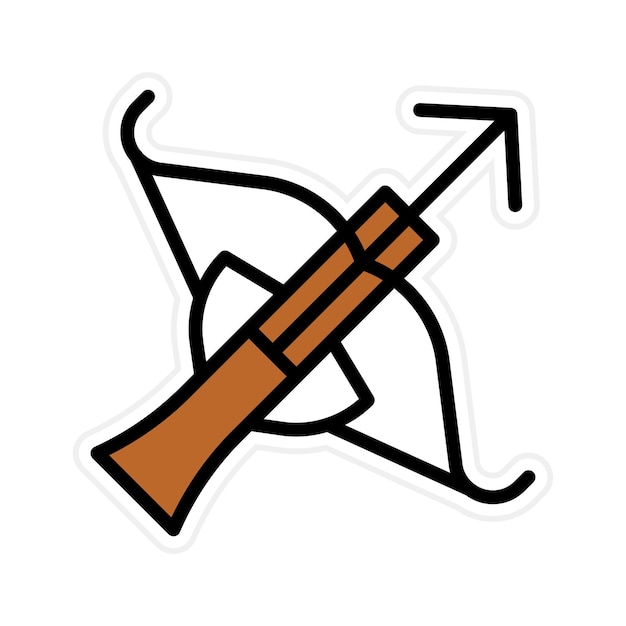 La imagen vectorial del icono del arco de la cruz se puede utilizar para el tiro con arco