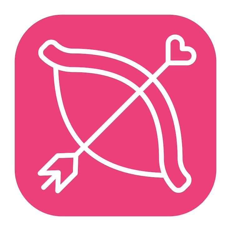 Vector imagen vectorial del icono del arco de cupido se puede usar para aplicaciones de citas