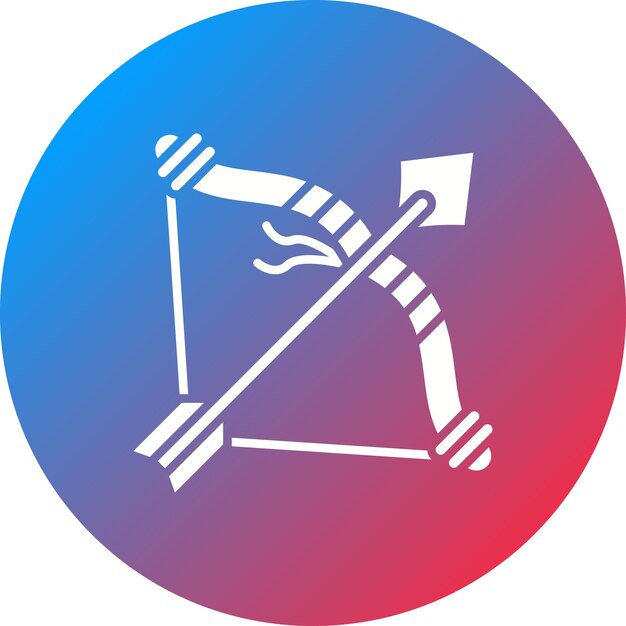 La imagen vectorial del icono del arco y la flecha se puede usar para la prehistoria