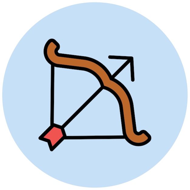 La imagen vectorial del icono del arco se puede usar para el tiro con arco