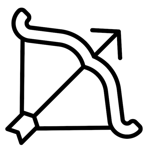 La imagen vectorial del icono del arco se puede usar para el tiro con arco