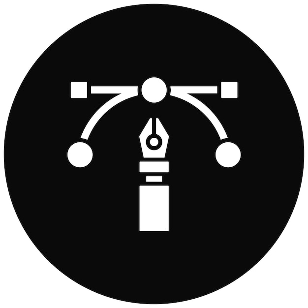 Imagen vectorial del ícono de Arco, Punto y Pluma Se puede usar para la creatividad