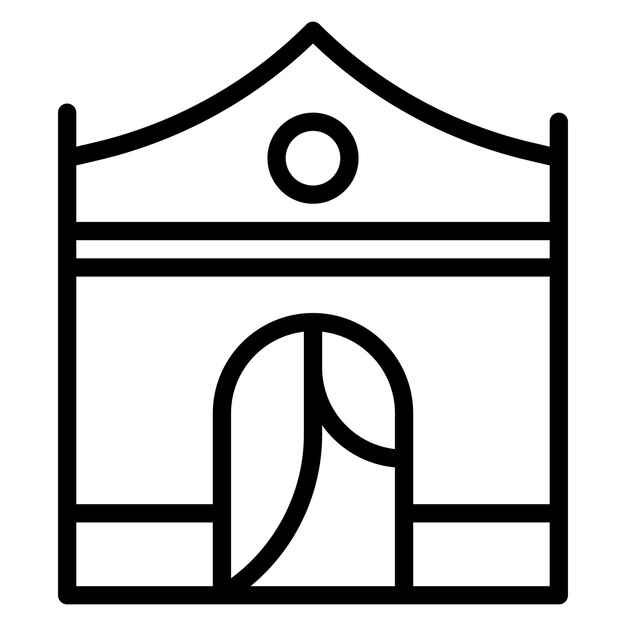 Imagen vectorial del icono del arco de la tienda Se puede usar para el trekking