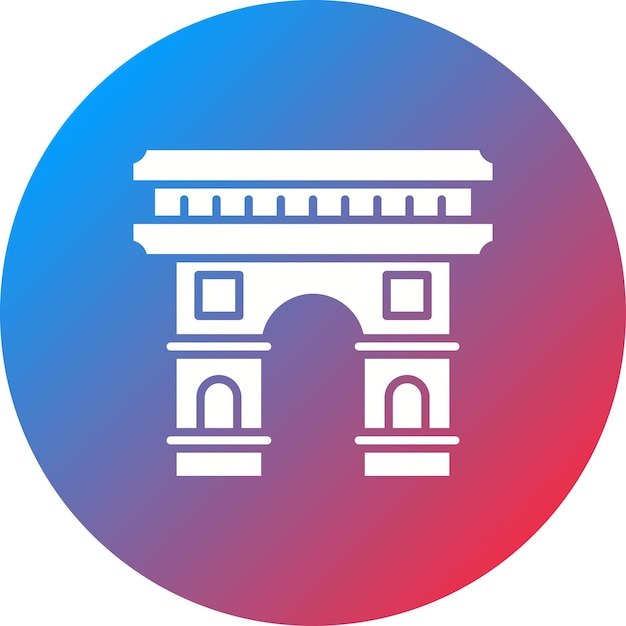 Imagen vectorial del icono del Arco del Triunfo Se puede usar para Landmarks