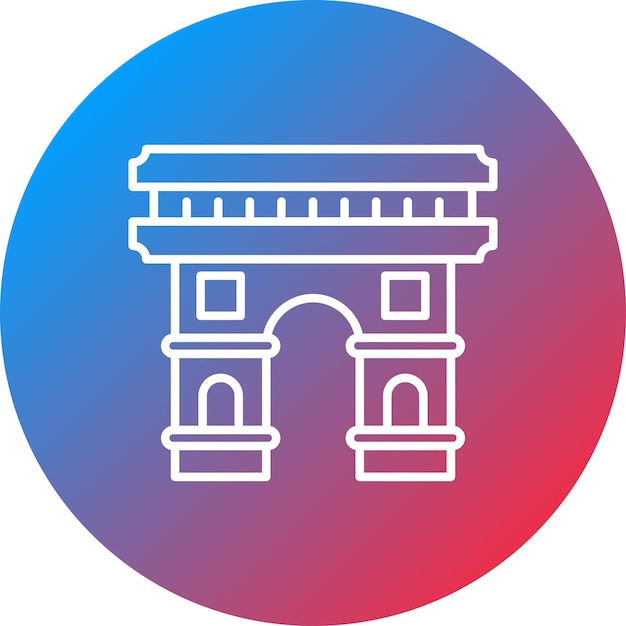 Imagen vectorial del icono del Arco del Triunfo Se puede usar para Landmarks