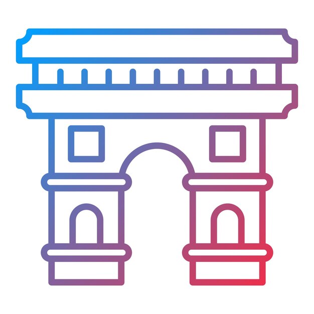 Imagen vectorial del icono del Arco del Triunfo Se puede usar para Landmarks