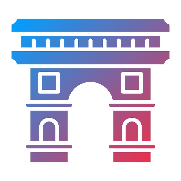 Imagen vectorial del icono del Arco del Triunfo Se puede usar para Landmarks