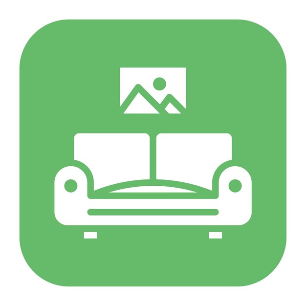 Imagen vectorial del icono del área de relajación Se puede utilizar para el cuidado de ancianos