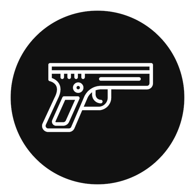 La imagen vectorial del icono del arma se puede usar para disparar