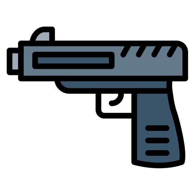 La imagen vectorial del icono del arma se puede usar para disparar