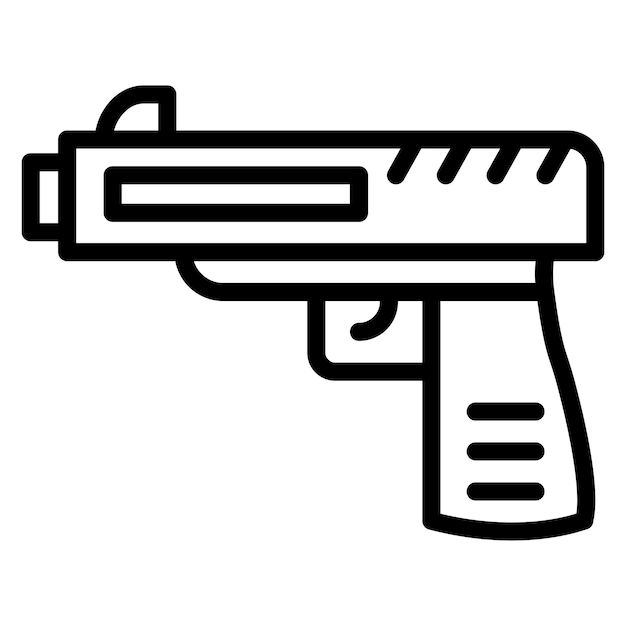 La imagen vectorial del icono del arma se puede usar para disparar