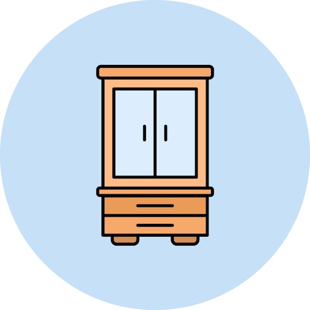 Imagen vectorial del icono del armario Se puede utilizar para el interior