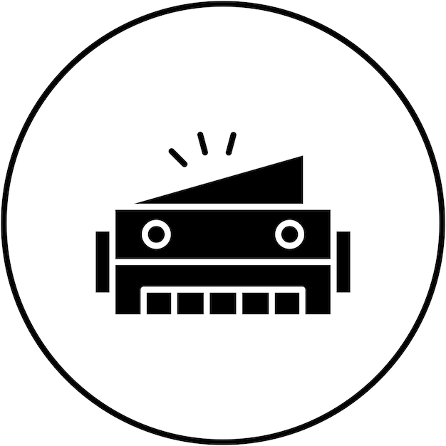 Imagen vectorial del icono de la armónica Se puede usar para Wild West