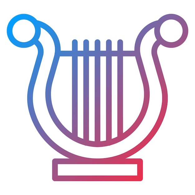 Imagen vectorial del icono del arpa Se puede usar para Artist Studio