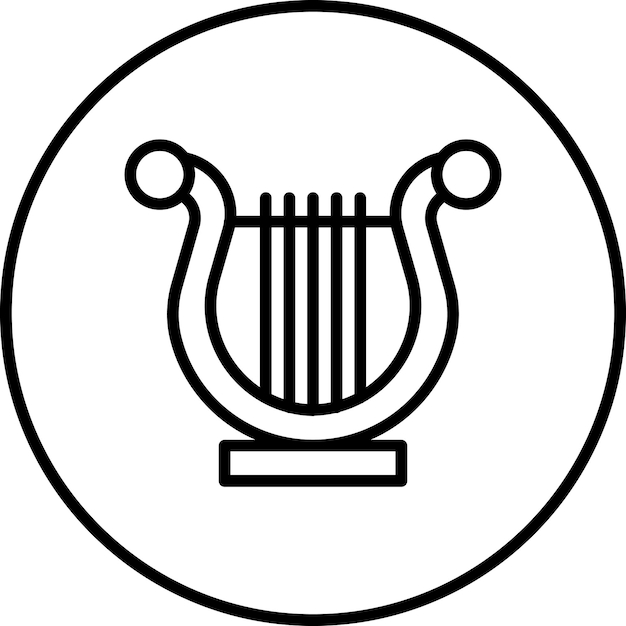 Imagen vectorial del icono del arpa Se puede usar para Artist Studio