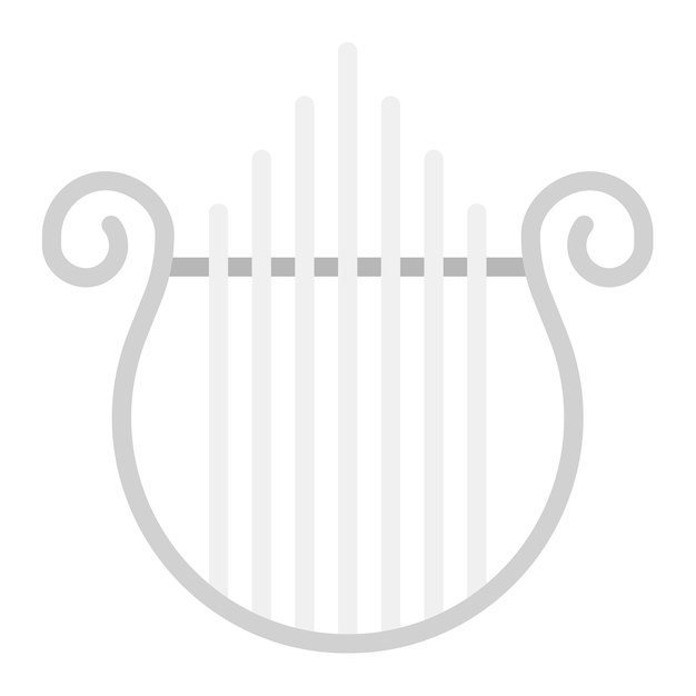 La imagen vectorial del icono del arpa se puede utilizar para el instrumento