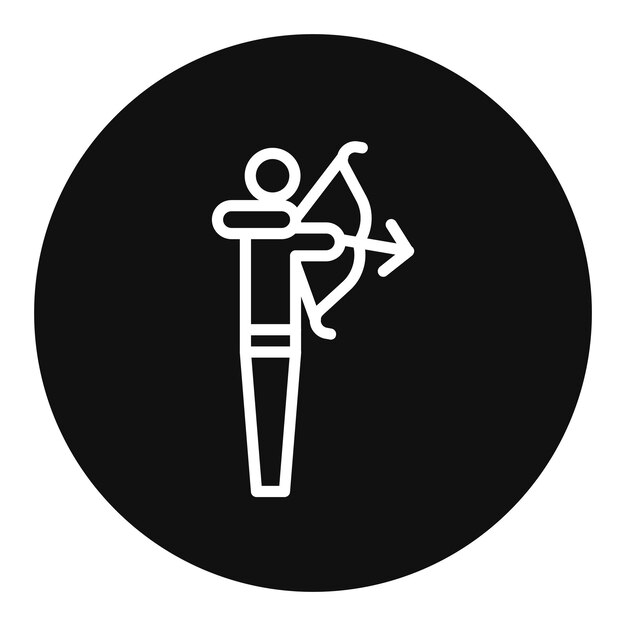 Imagen vectorial del icono del arquero Se puede usar para el tiro con arco