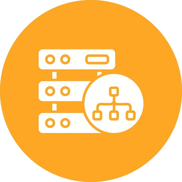 Imagen vectorial de icono de arquitectura de base de datos Se puede utilizar para el análisis de datos