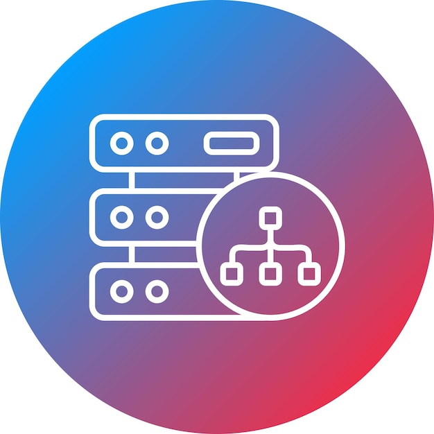Imagen vectorial de icono de arquitectura de base de datos Se puede utilizar para el análisis de datos
