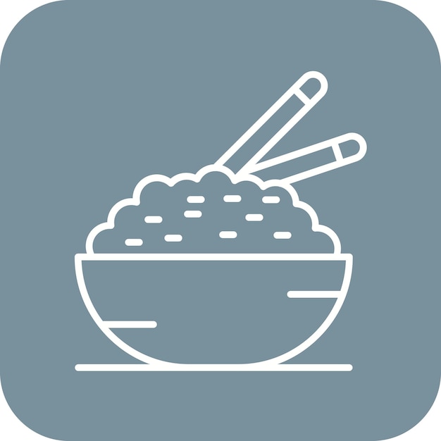 Imagen vectorial del icono del arroz Se puede usar para Street Food