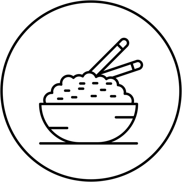 Imagen vectorial del icono del arroz Se puede usar para Street Food