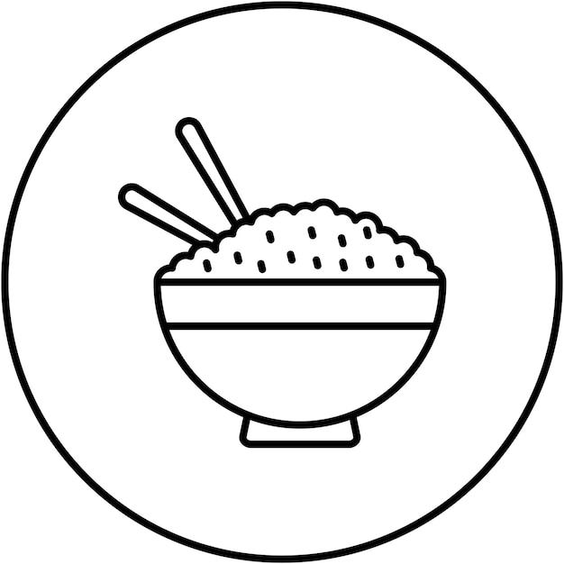 Imagen vectorial del icono del arroz Se puede utilizar para la entrega de alimentos