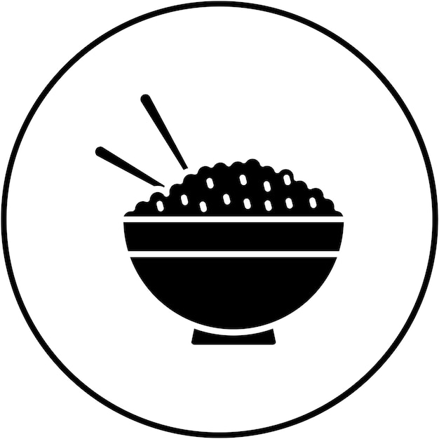 Imagen vectorial del icono del arroz Se puede utilizar para la entrega de alimentos