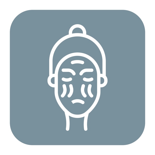 Imagen vectorial del icono de las arrugas Se puede utilizar para la dermatología
