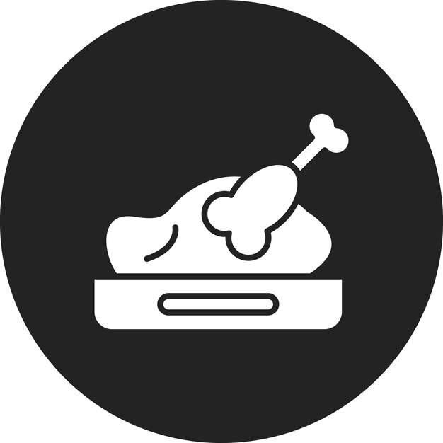 Imagen vectorial del icono de asado de pavo Se puede usar para otoño