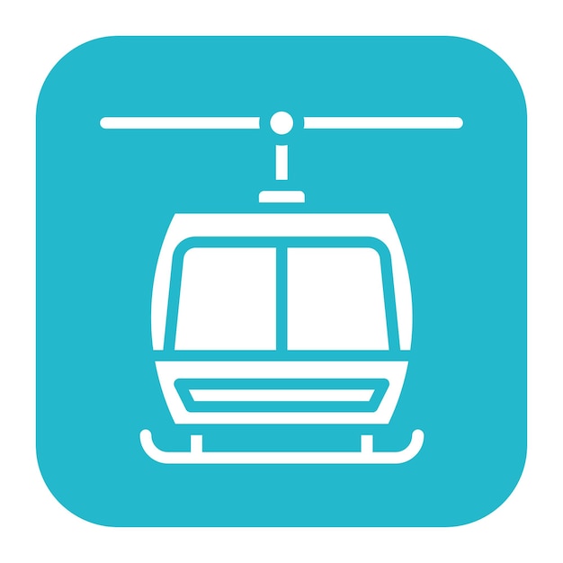 Imagen vectorial del icono del ascensor de esquí Se puede usar para la estación de esquí